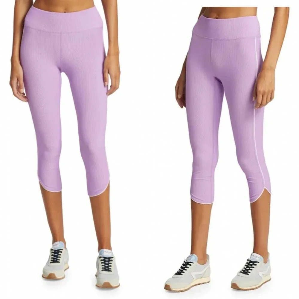 Heroine Sport Ribbed Cropped Leggings Lavender Purple Size‎ Medium